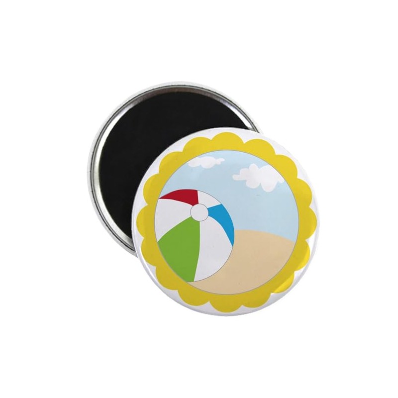 CafePress Beach Ball Magnet 2.25" Round Magnet, Refrigerator Magnet