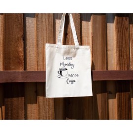 Handmade Canvas Coffee Cup Tote Bag, Cotton Reusable Bag, Grocery Shopping Canvas Bag