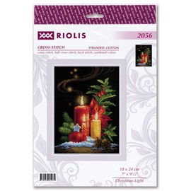 RIOLIS - Christmas Light 2056, Christmas Cross Stitch Kits 7" x9½, Cross Stitch Kits for Beginners & Advanced, Cross Stitch Kits for Adults, Counted Stitching Kits, Embroidery Kit Christmas
