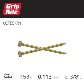 Grip-Rite 8CTDSKR5#10-1/4 x 2-3/8" 8 Penny Vinyl Coated Steel Sinker Nails, 5 lb Box