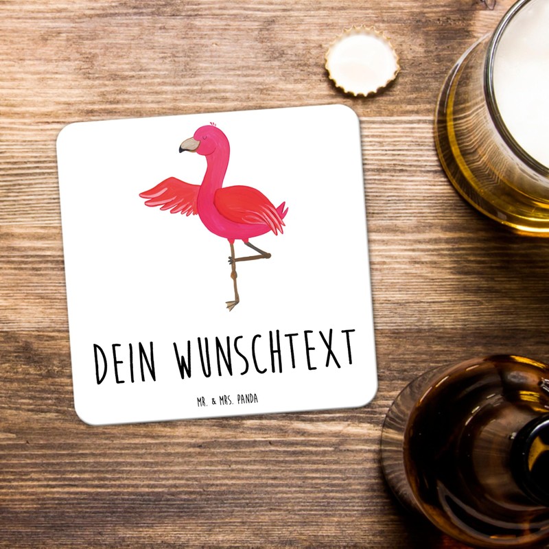 Mr. & Mrs. Panda 10er Set Personalisiertes Untersetzer Set Flamingo