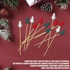 Christmas Cocktail Sticks,100PCS White Red Green Christmas Tree Bamboo Toothpicks,Food