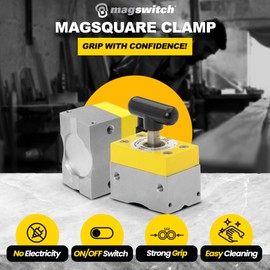 Magswitch MagSquare 165 Magnetic Welding Square Base Clamp Holder for Welding Kit, Tools, Supplies and Accessories, Magnet Switch with On/Off Capabilities, 150 lb Holding Force, black