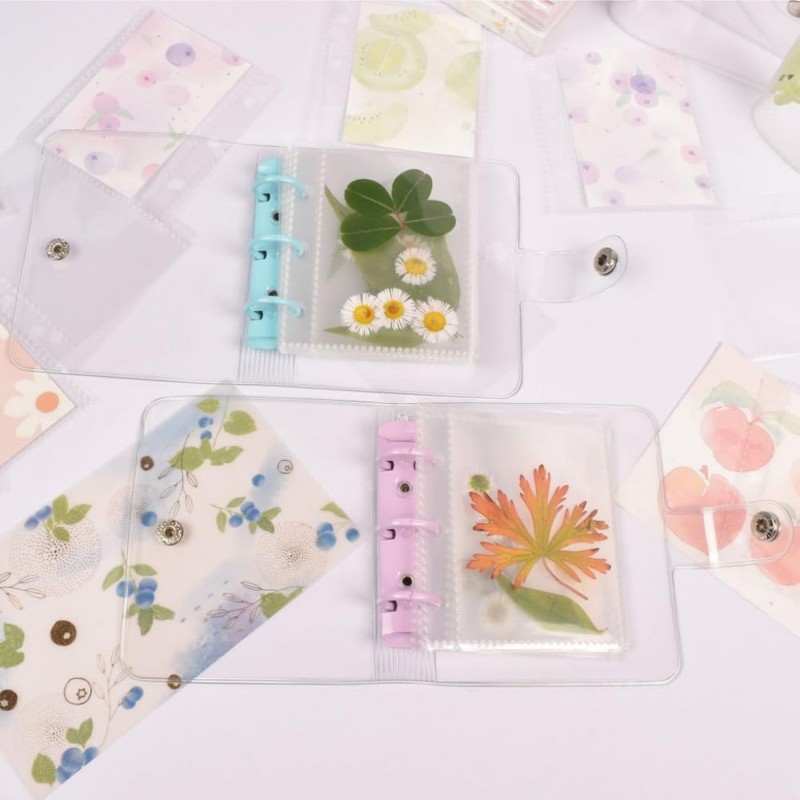 Sticker Album Transparent A8 3-Hole Mini Binder Office Supplies Refillable