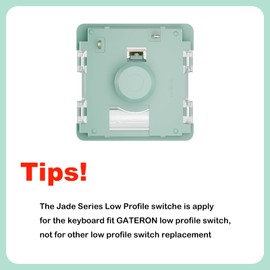 Gateron KS-33 Low Profile 2.0 Jade Tactile Keyboard Switches,Light Green 3-Pin 65gf RGB LED Factory Pre-lubed for MX Mechanical Keyboard(90Pcs)