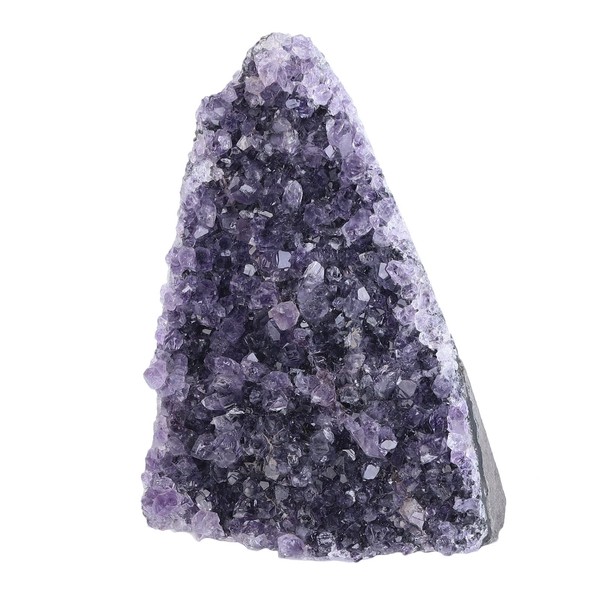 Amogeeli Natural Rough Amethyst Crystal Geode Cluster Specimen for Garden Decor Indoor, Mineral Raw Stone for Reiki Healing Meditation Collection, purple