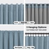 KOUFALL Bathroom Curtains Window,Calming Coastal Dusty Blue Linen Blackout Short