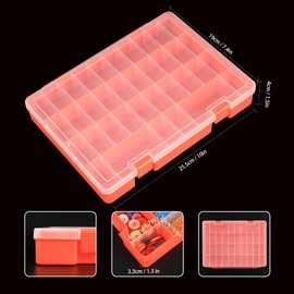 LAifu 2PCS Plastic Craft Storage Box, Orange Organizer Container with Adjustable Dividers, 36 Compartments Storage Box for Jewelry Cosmetics Craft Tackle Pills Beads Bolts and Nuts