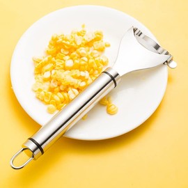 2 Packs Stainless Steel Corn Peeler & Cob Stripper Tool | Multifunctional Kitchen Gadget for Corn on The Cob, Thresher & Kernel Removal in Seconds