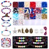 1300 Pcs Patriotic Bracelet Making Kit, Red White Blue Beads