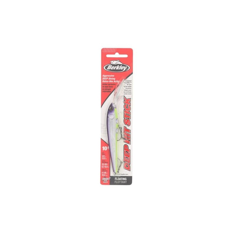 Berkley Deep Hit Stick Fishing Lure, Purple Slime, 1/2 oz,