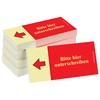 PRICARO Sticky Notes "Bitte hier unterschreiben", Arrow Left, Red, 100