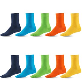 Mat & Vic's Men's Socks Women's Cotton Classic Crew Socks, Combed Cotton, Socks No Seam, Comfort Band, Black Colourful, White, EU 35–38 EU 39–42 (UK 5.5–8) 43–46 47-50 (UK 3–5, 5.5–8, 8.5–11, 12–15)