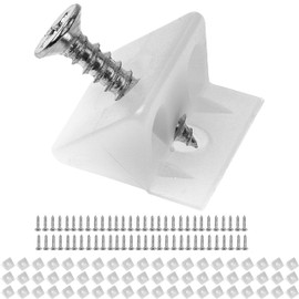 Furniture Wedges for Drawer and Cupboard, 60 Pack, 14 x 9 mm Corner Wedges, M2 x 16 mm Wood Screws, Repair Set for Sagging Drawer Bottoms, Cupboard Back Panels