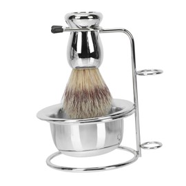 PACKOVE 1 Set Beard Brush Set for Men Complete Shaving Brush Kit with Bowl Storage Rack Easy to Clean and Portable Grooming Tools Any Occasion