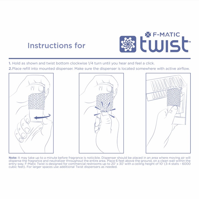F-Matic Twist Air Freshener Refill, Cherries Jubilee, Premium Fragrance, Odor