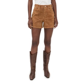 Free People Women's Tippi Vegan Suede Shorts, Dark Honey