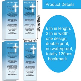 120pcs The Lord’s Prayer Bible Bookmarks Religious Christian Bookmarks Bible Verse Scripture Reading Bookmarks Prayer Gospel Tracts for Evangelism Office Home Church Gifts (The Lord’s Prayer)