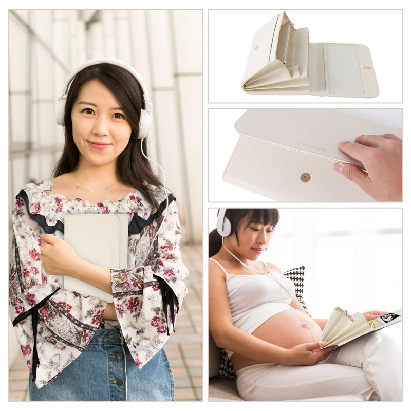 Mother and Child Health Handbook Case Leather Two-Person Use W16.5×H24×D3cm