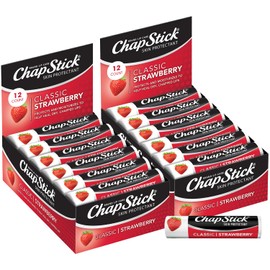 ChapStick Bulk Classic Strawberry Lip Balm, 24-Count – Tinted Lip Moisturizer, Juicy & Sweet, 0.15 Oz Ea
