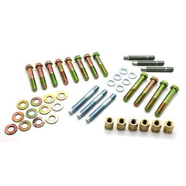 LatchWell PRO-9701001 SBC Small Block Chevy Ram Horn Exhaust Manifold Complete Bolt & Stud Kit