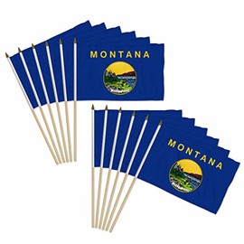 Montana 12x18in Stick Flag - 1 dozen pack