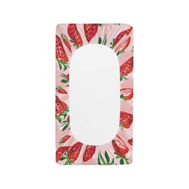 Wideasale Cute Red Strawberry Print Diaper Changing Pad Covers Sofy Cozy Breathable Change Table Sheets Kawaii Fruits Theme for Baby Boys and Girls Fit 32"X16"Contoured Pad