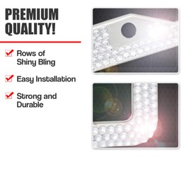 Zone Tech Shiny Bling License Plate Cover Frame - Crystal Bling Premium Quality Novelty/License Plate Frame with Mounting Screws