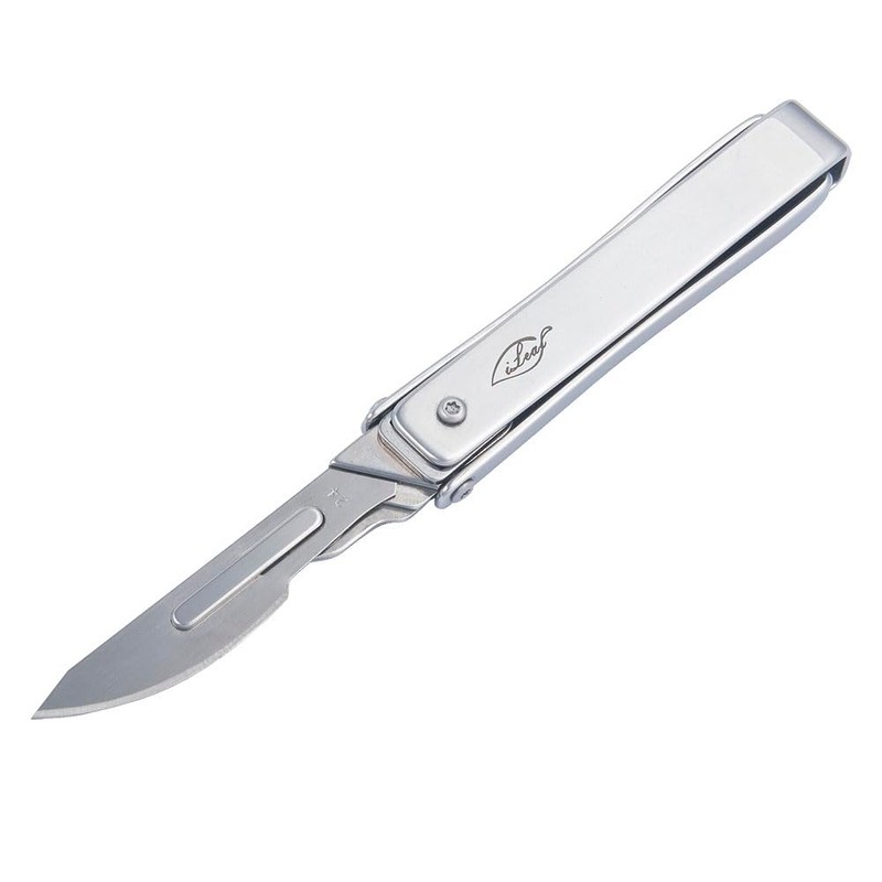 ILEAF Stainless Steel Pocket Folding Utility Knife with 10 Replaceable