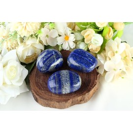 QINJIEJIE QINJIEJIE Lapislazuli natrliche Edelsteine Handschmeichler Gro? Stein Heilkristall Lapislazuli Glatter Kristalle Steine 2 Stck Trommelsteine Polierte Sorgenstein Reiki Meditation