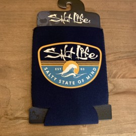 Salt Life Can Koozie Navy/Gold Salty State Of Mind Design NEW