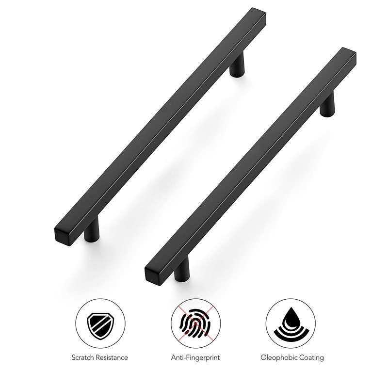 Ravinte 10 Pack 10" Square Cabinet Pulls Matte Black Stainless