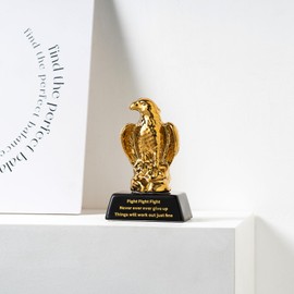 Eagle Trophy, Ceramic Golden Hawk Statue for Home Decor, Gold Award Statues Gifts Figurine Hawk Trophy Decor for Home & Office