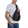 MANQINF Jesus Christian Cross Sling Bag,Casual Crossbody Backpack Shoulder Chest
