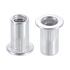 sourcing map M5 Rivet Nuts Aluminium Alloy Knurled Flat Head