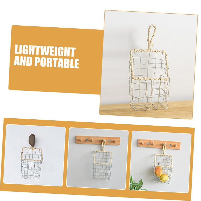 Levemolo Iron Crafted Wire Storage Basket Multi-Purpose Organizer Small Bread