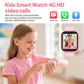 Alutoria Children's 4G Watch Children's Alarm Clock Children's Gifts Kid Smart Watch for A22 Years and Above Soft Pink