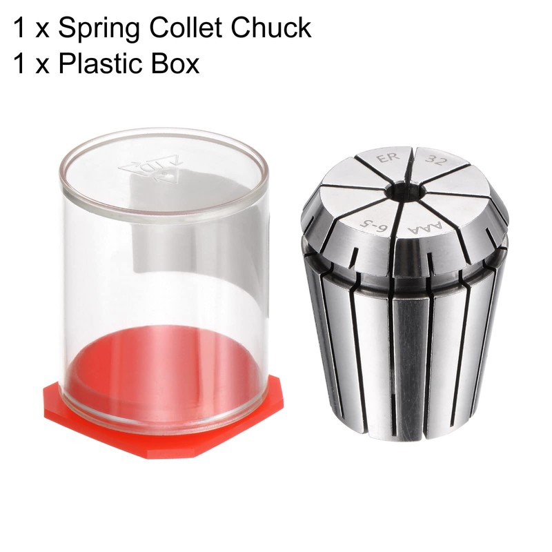 sourcing map ER32 Collet 6 mm Chuck 65Mn Steel for