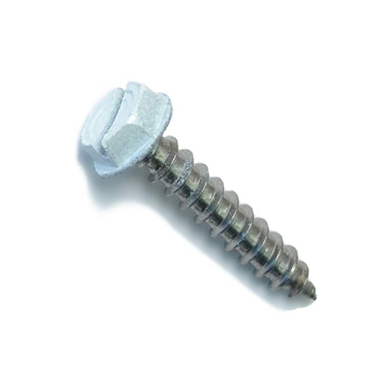 Hard-to-Find Fastener 014973187101 White Hex Head Sheet Metal Screws, 10