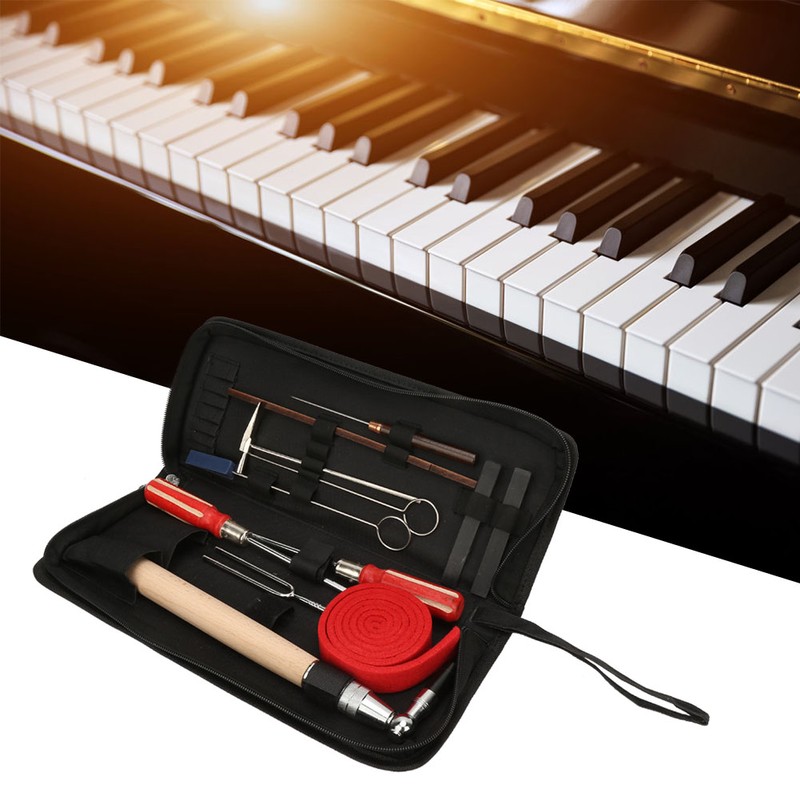 13pcs Piano Tuning Maintenance Tools Kit Screwdriver Wrench Hammer with