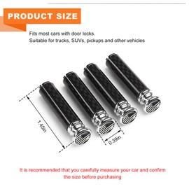 Wevdn 4 PCS Car Door Lock Knobs, Carbon Fiber Metal Automotive Door Lock Pin Covers, Universal Door Lock Pull Knob Control Post Pin Trim, Interior Decoration Car Accessories (Black & White)