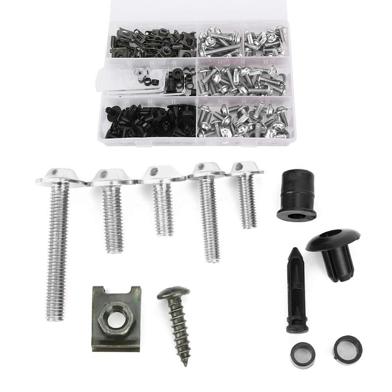 Ejoyous Motorcycle Fairing Bolt Kit,198 Pcs M5 M6 Motorcycle Windscreen