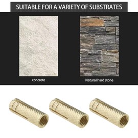 SG Store Pack of 20 M8 Drop-in Anchor, Brass Wall Anchor, Expansion Bolt Sleeve, Brass Plug Mounting Parts for Anchoring in Concrete, Solid Bricks