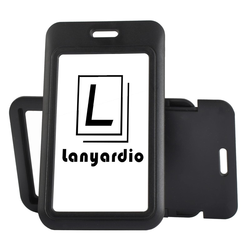1 Pack Sliding ID Badge Holder with Clear Window Black