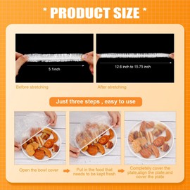 Crtiin 1000 Pcs Plastic Bowl Covers Plastic Elastic Bowl Covers Stretchable Plate Covers for Food Bread Proofing, Storage Wraps for Outside, Rising, Fly, Picnic, Fridge