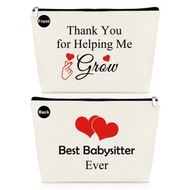 Babysitter Gifts Makeup Bag for Women Nanny Appreciation Gift Thank You Gift for Babysitter Cosmetic Bag Babysitter Retirement Gift Christmas Mother's Day Birthday Gift for Daycare Provider Caretaker