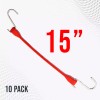 Boxer Red EPDM Tarp Strap 15" Color - 10 Pack