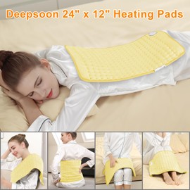 Heating Pad-Electric Heating Pads for Back,Neck,Abdomen,Moist Heated Pad for Shoulder,Knee,Hot Pad for Arms and Legs,Dry&Moist Heat & Auto Shut Off(BabyYellow, 12''×24'')