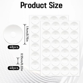 Non-Slip Silicone Grips for Quilt Templates, 48Pcs Non-Slip Adhesive Rings Ruler Grip Rings Quilting Rulers Sewing Rulers Adhesive Backing Ring Grips