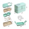KVBUCC 1 Piece Green Double Layer Lunch Box, Stackable Food